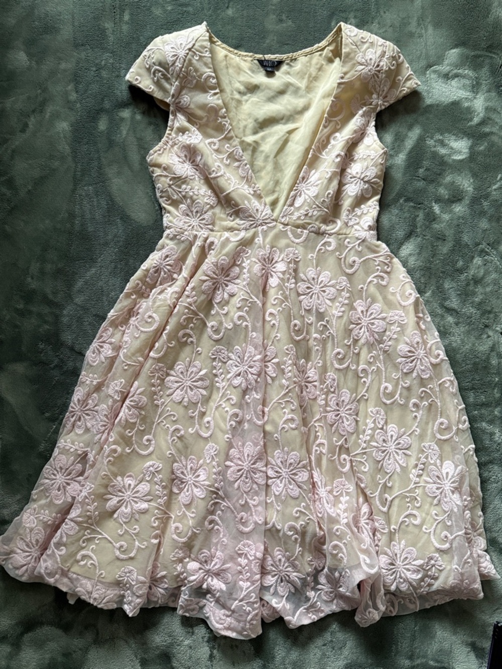 Embroidered Light Pink Floral Party Dress for Girls